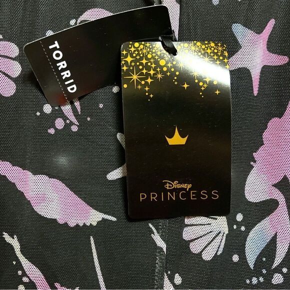 Torrid Disney The Little Mermaid Mesh T-Shirt Midi Dress NWT - Picture 13 of 15